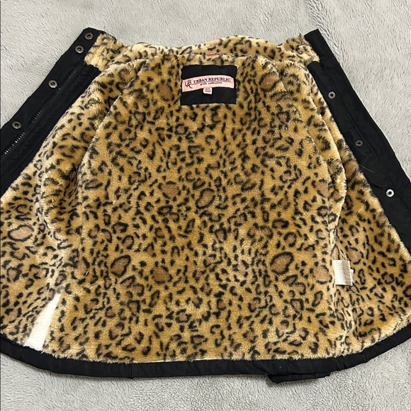 Urban Republic Kids Black Jacket with Animal Print Lining - Picture 4 of 4